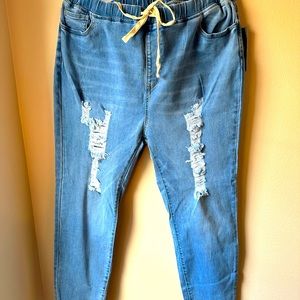 American Bazi Distressed Denim Jogger
